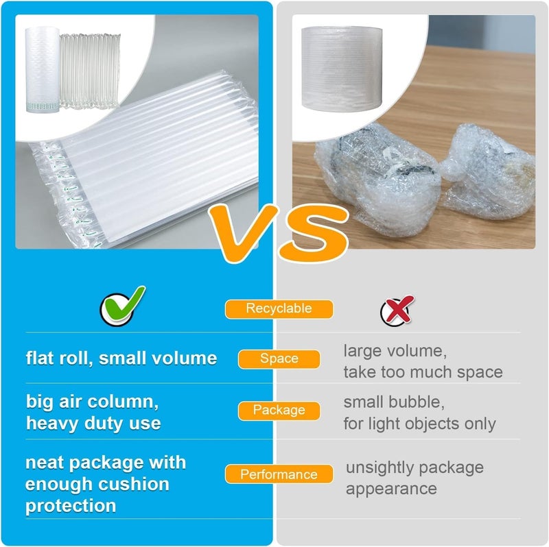 LOCKED AIR Inflatable Bubble Cushioning Wrap Roll Wine Bottle Protector, Packing Materials for Shipping and Moving Glass Fragile Items, 15.7 Inches *164 Feet Large Wide Liquor Travel Bags Alcohol Shipper - Image 3